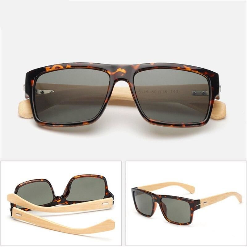Oulylan Bamboo Sunglasses Men Women Fashion Square Sun Glasses Travel Goggles Dr