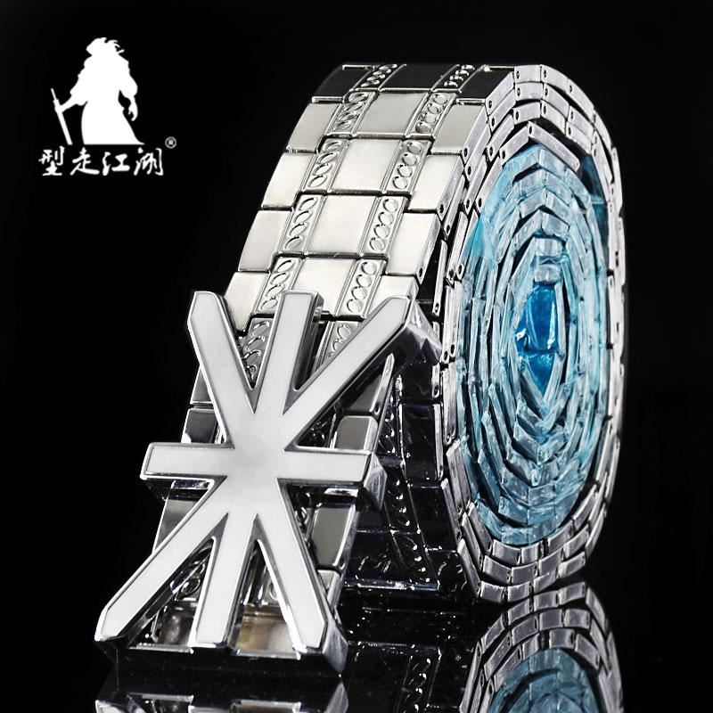 Men Stainless steel Belt metal waistband goth Punk style luxury designer Panther