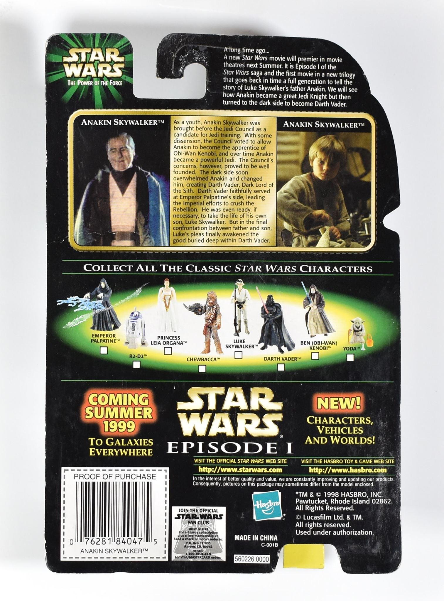 Anakin Skywalker with Lightsaber Asst. No. 84047 Star Wars Power of the force