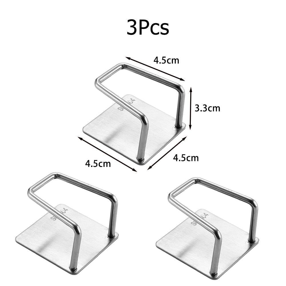 Kitchen Stainless Steel Sponges Holder Drain Drying Rack Self Adhesive Sink Shel