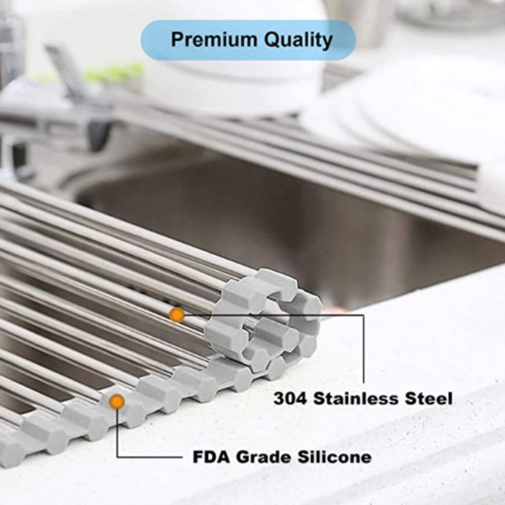 Kitchen Accessories Foldable Dish Drying Rack Drainer Over Sink Organizer Rack T