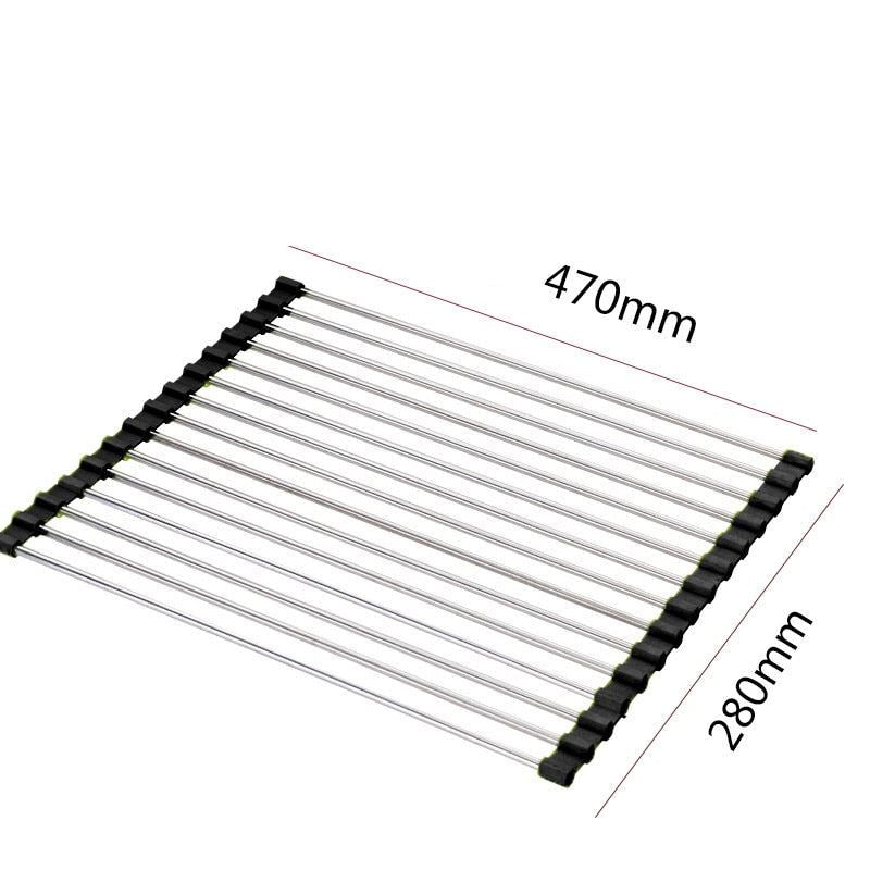 Kitchen Accessories Foldable Dish Drying Rack Drainer Over Sink Organizer Rack T