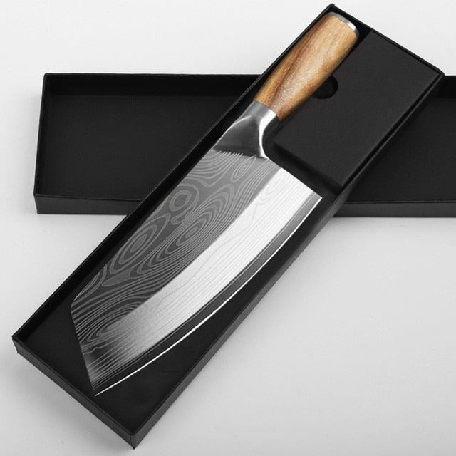 Kitchen Knife Stainless Steel Meat Chopping Cleaver Slicing Vegetables Chi