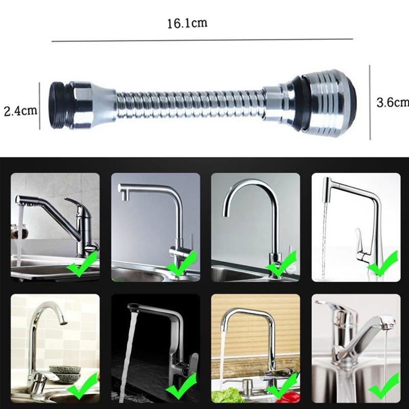 Kitchen Gadgets 2 Modes 360 Rotatable Bubbler High Pressure Faucet Extender Wate