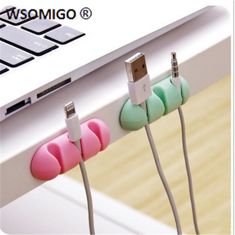 WSOMIGO 2pcs/set Self-adhesive Kitchen Wire Organizer Kitchen Wire Fixing Gadget