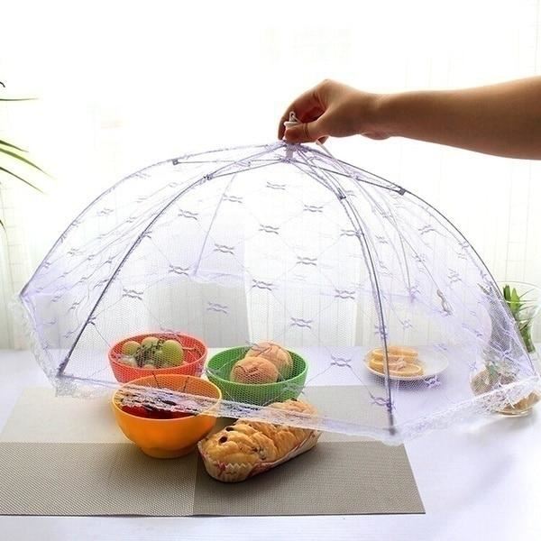 Umbrella Style Food Cover Anti Mosquito Meal Cover Lace Table Home Using Food Co