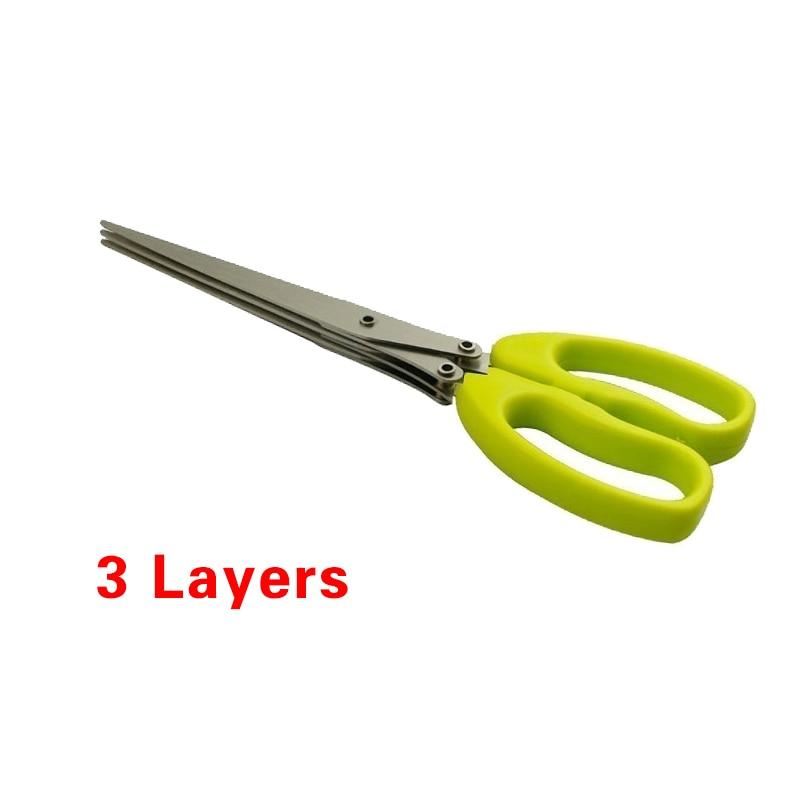 Muti-Layers Kitchen Scissors Stainless Steel Vegetable Cutter Scallion Herb Lave