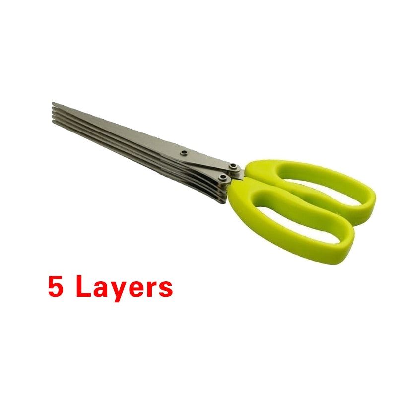 Muti-Layers Kitchen Scissors Stainless Steel Vegetable Cutter Scallion Herb Lave