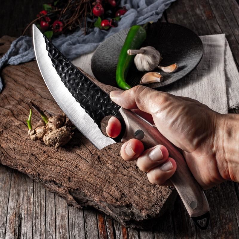 5.5" Meat Cleaver Hunting Knife Handmade Forged Boning Knife Serbian Chef Knife