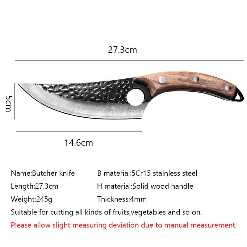 Meat Cleaver Hunting Knife Handmade Forged Boning Knife Serbian Chef Knife