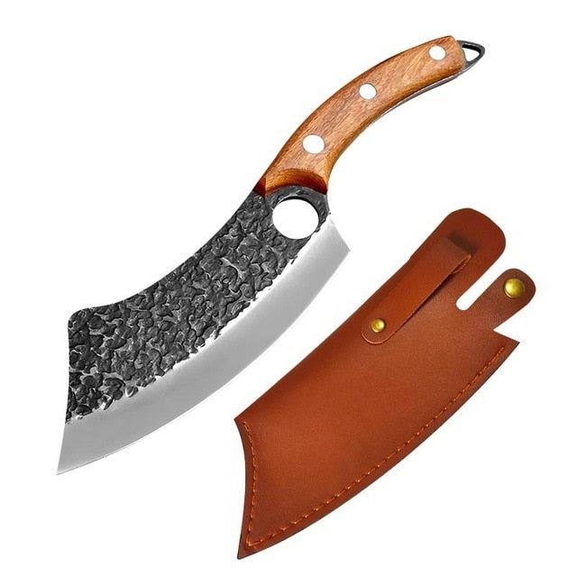 Meat Cleaver Hunting Knife Handmade Forged Boning Knife Serbian Chef Knife