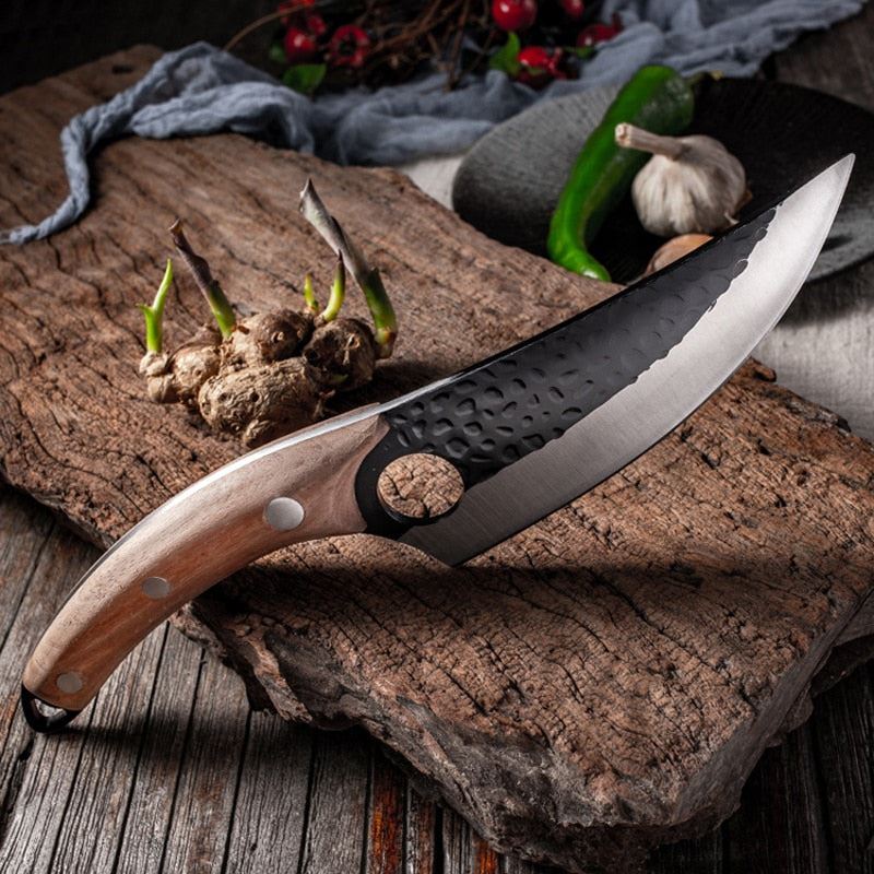 Meat Cleaver Hunting Knife Handmade Forged Boning Knife Serbian Chef Knife