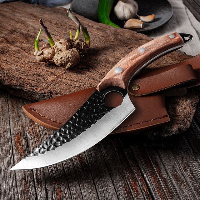 Meat Cleaver Hunting Knife Handmade Forged Boning Knife Serbian Chef Knife