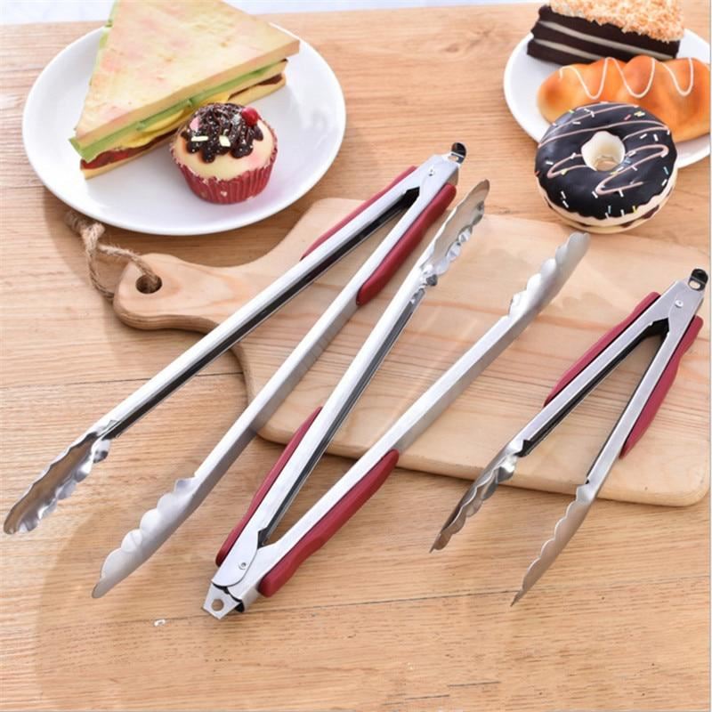 Stainless Steel BBQ Grilling Tong Salad Bread Serving Tong Non-Stick Kitchen Bar