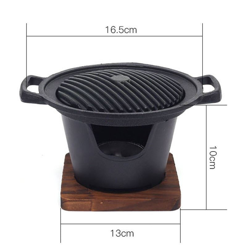 Mini BBQ Grill Japanese Alcohol Stove One Person Home Smokeless Barbecue Grill O