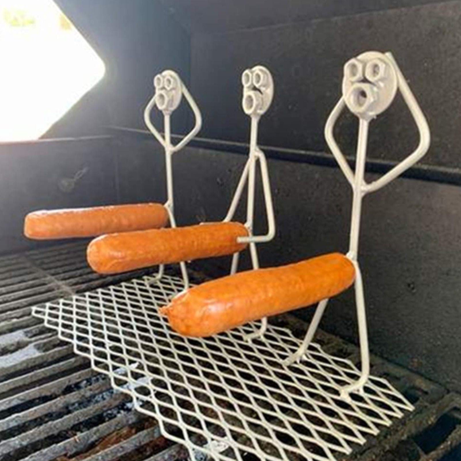 Portable Hot Dog Rack Stainless Steel Barbecue Grill Vertical Sausage Roaster