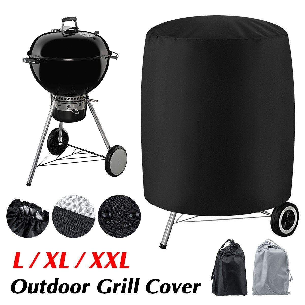 BBQ Cover For Weber Heavy Duty Grill Cover Waterproof Round Barbecue Barbeque Gr
