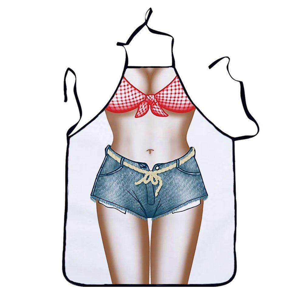Muscle Man Funny 3D Kitchen Apron Digital Printed Sexy Naked Aprons Superhero Pa