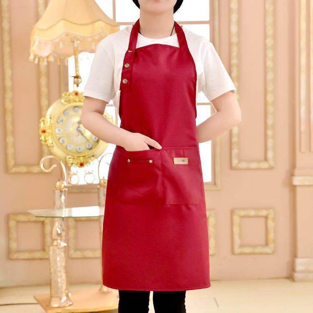 New Pure Color Cooking Kitchen Canvas Apron Unisex Woman Men Chef Waiter Cafe Sh