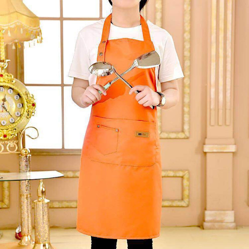 New Pure Color Cooking Kitchen Canvas Apron Unisex Woman Men Chef Waiter Cafe Sh