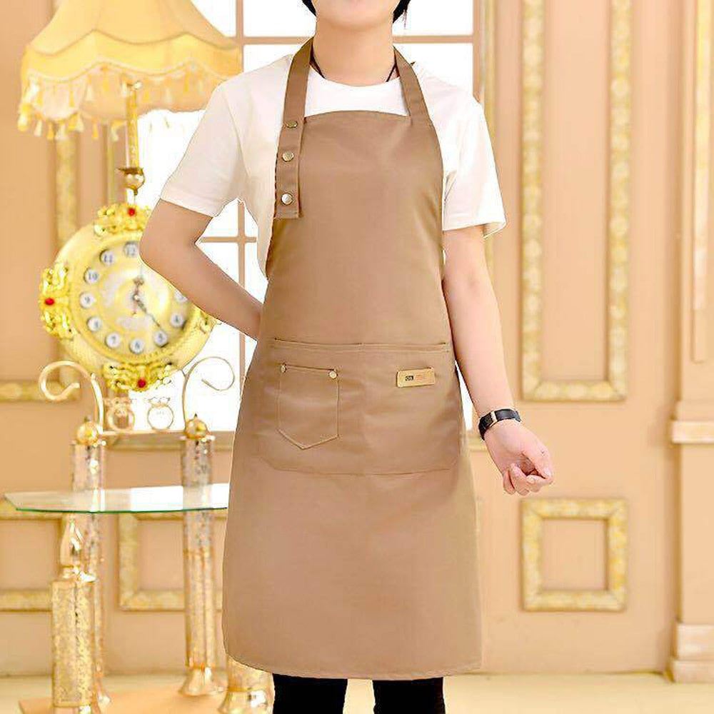 New Pure Color Cooking Kitchen Canvas Apron Unisex Woman Men Chef Waiter Cafe Sh