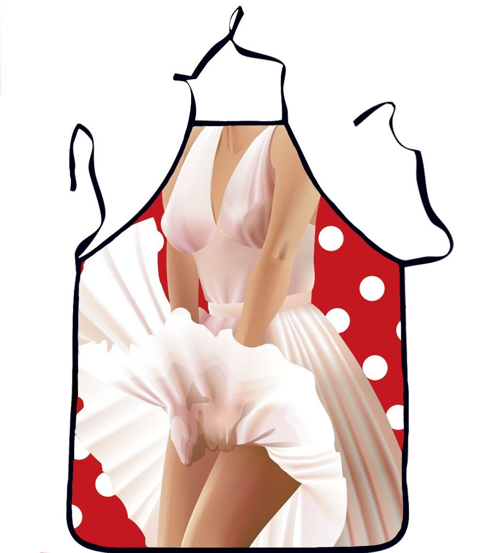 Kitchen Sexy ApronTablier Digital Printed Bibs Woman Funny Pinafore Cooking Baki