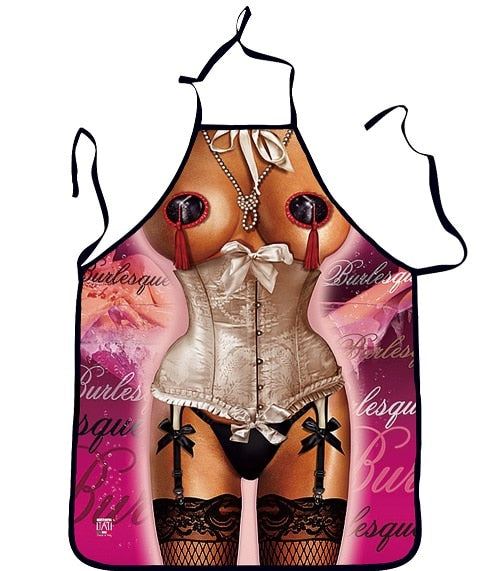 Kitchen Sexy ApronTablier Digital Printed Bibs Woman Funny Pinafore Cooking Baki