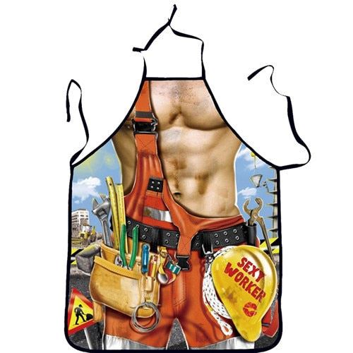 Kitchen Sexy ApronTablier Digital Printed Bibs Woman Funny Pinafore Cooking Baki