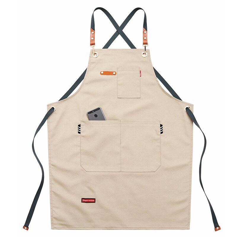 New Cooking Apron for Chef Women Men with Tool Pockets Heavy-duty Grilling BBQ A