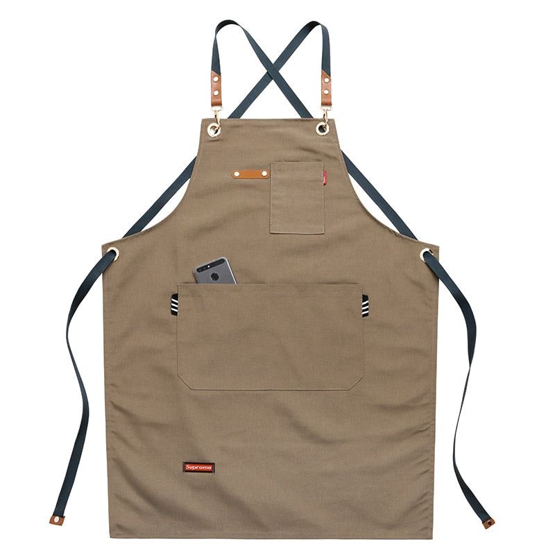 New Cooking Apron for Chef Women Men with Tool Pockets Heavy-duty Grilling BBQ A