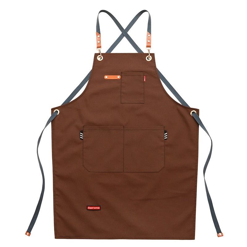 New Cooking Apron for Chef Women Men with Tool Pockets Heavy-duty Grilling BBQ A