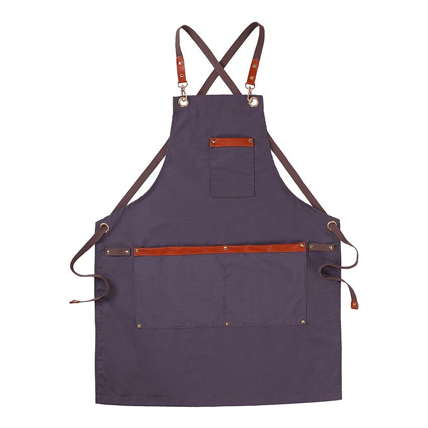 New Cooking Apron for Chef Women Men with Tool Pockets Heavy-duty Grilling BBQ A
