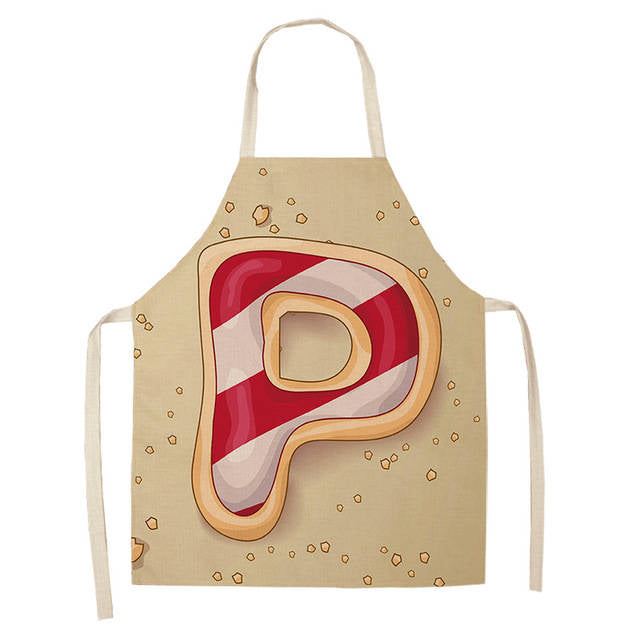 Letter Pattern Kitchen Apron Sleeveless Cotton Linen Kids Aprons For Cookin