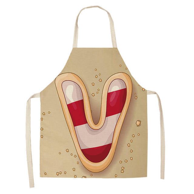 Letter Pattern Kitchen Apron Sleeveless Cotton Linen Kids Aprons For Cookin