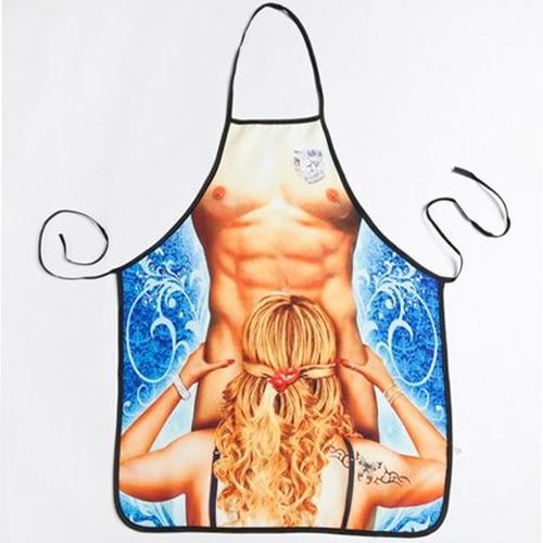 3D Funny Aprons Sexy Muscle Man & Women Apron Dinner BBQ Party Cooking Apron Adu