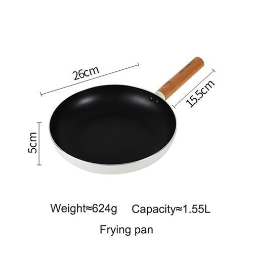 Non-Stick Cooking Set Thickened Kitchen Soup Pot Flat-Bottomed Milk Pan Wooden H