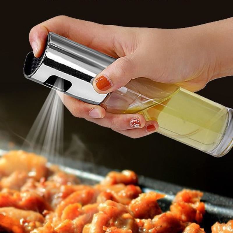 Kitchen Stainless Steel Olive Oil Sprayer Bottle Pump Oil Pot Leak-proof Grill B