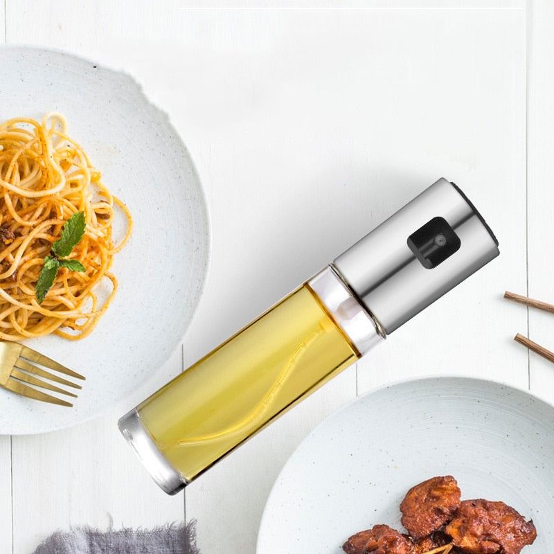 Kitchen Stainless Steel Olive Oil Sprayer Bottle Pump Oil Pot Leak-proof Grill B