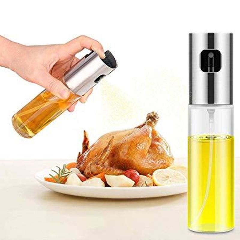 Kitchen Stainless Steel Olive Oil Sprayer Bottle Pump Oil Pot Leak-proof Grill B