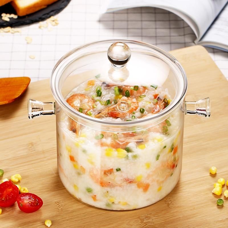 Borosilicate Glass Soup Luxury Pot Transparent Health Kitchen Cooking Pots Pans