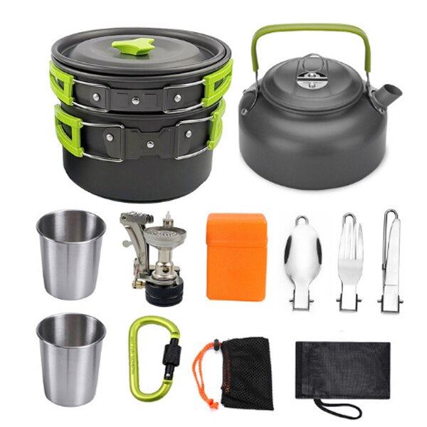 New Outdoor Set Of Boiler Head Teapot With Cup Combination Portable Camping Cook