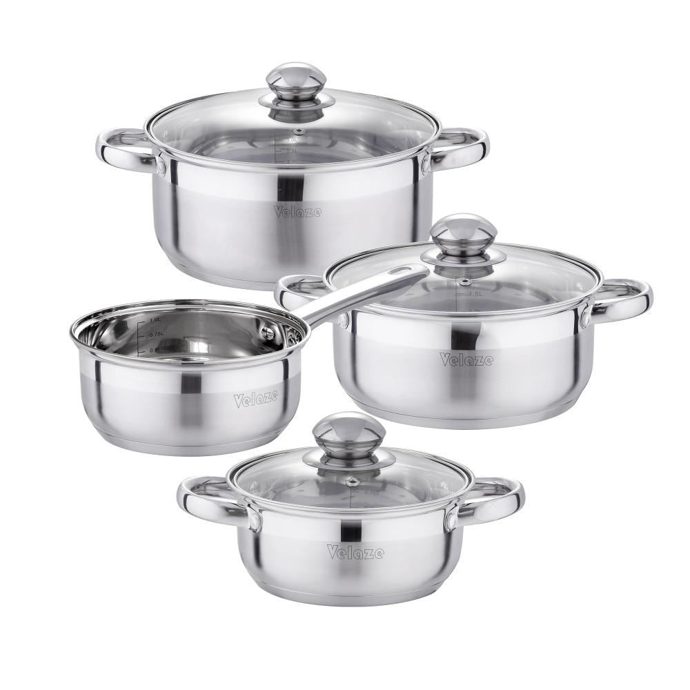 Velaze Cookware Set Stainless Steel 7-Piece Kitchen Cooking Pot&Pan Sets,Inducti