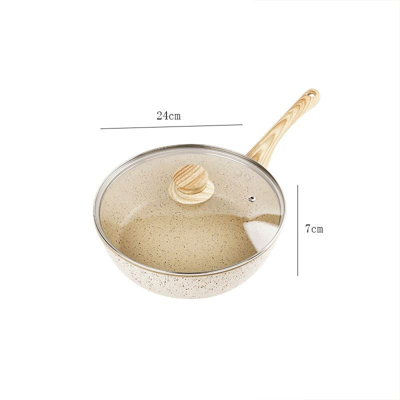Medical Stone Non-stick Skillet Frying Pan Induction Cooker Wok Cooking Pot with