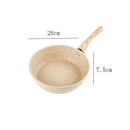 Medical Stone Non-stick Skillet Frying Pan Induction Cooker Wok Cooking Pot with