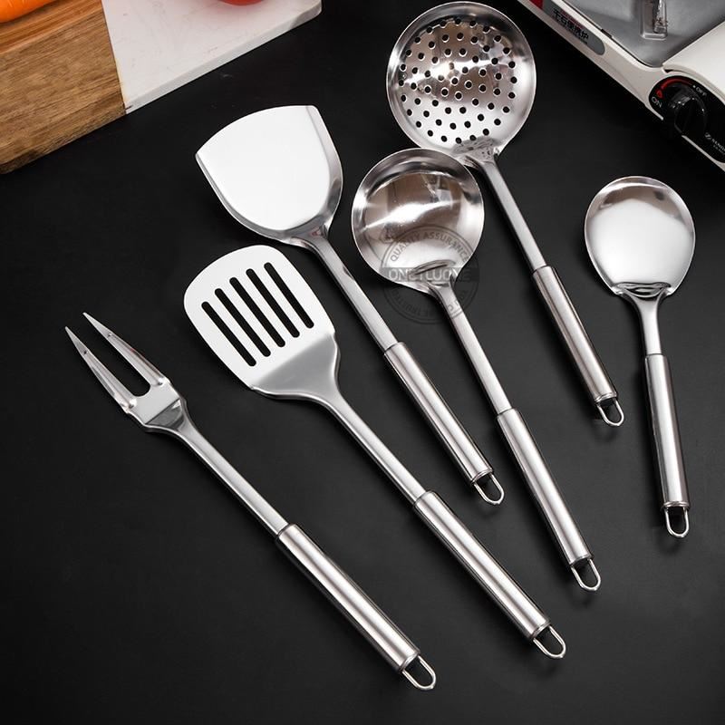 6 Pieces Cooking Utensil Set, Stainless Steel Kitchen Utensil Set with Organizer