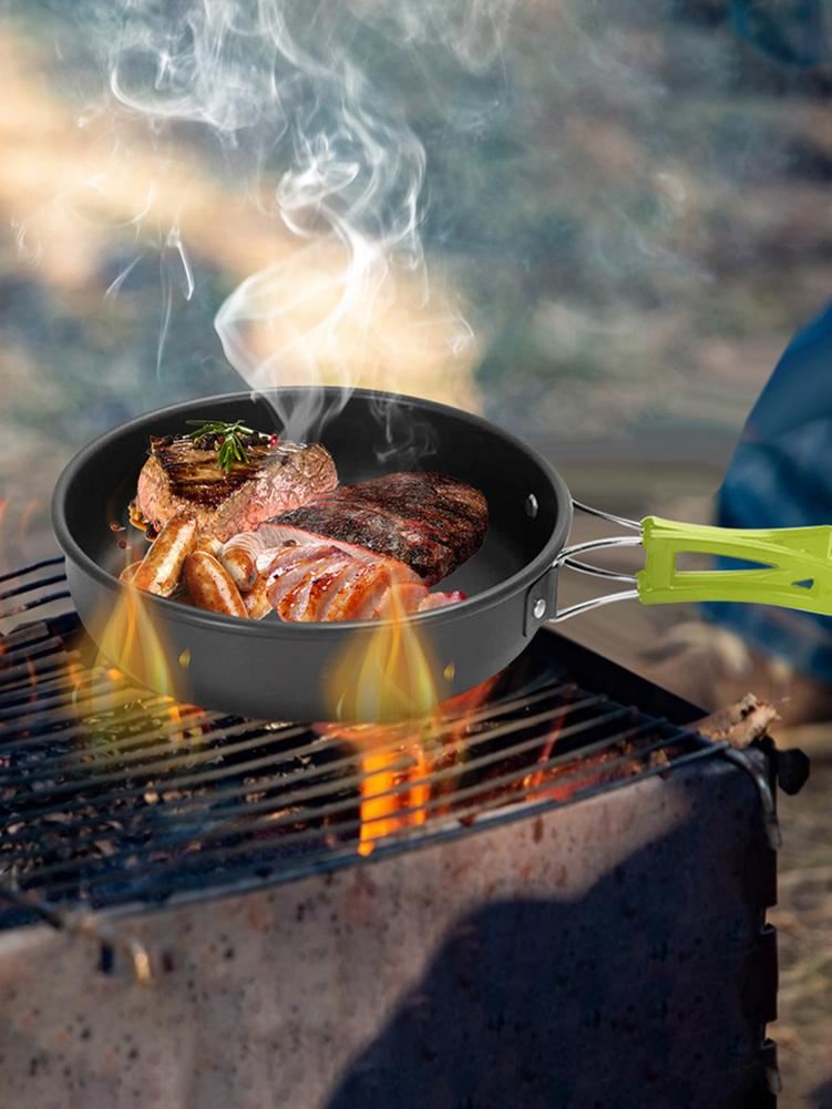 New Camping Cookware Utensils Set Alumina Outdoor Hiking Picnic Cooking Tablewar