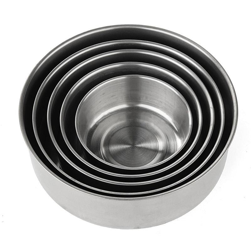 New Stainless Steel Mixing Crisper Food Container Bowls Silver Color 5