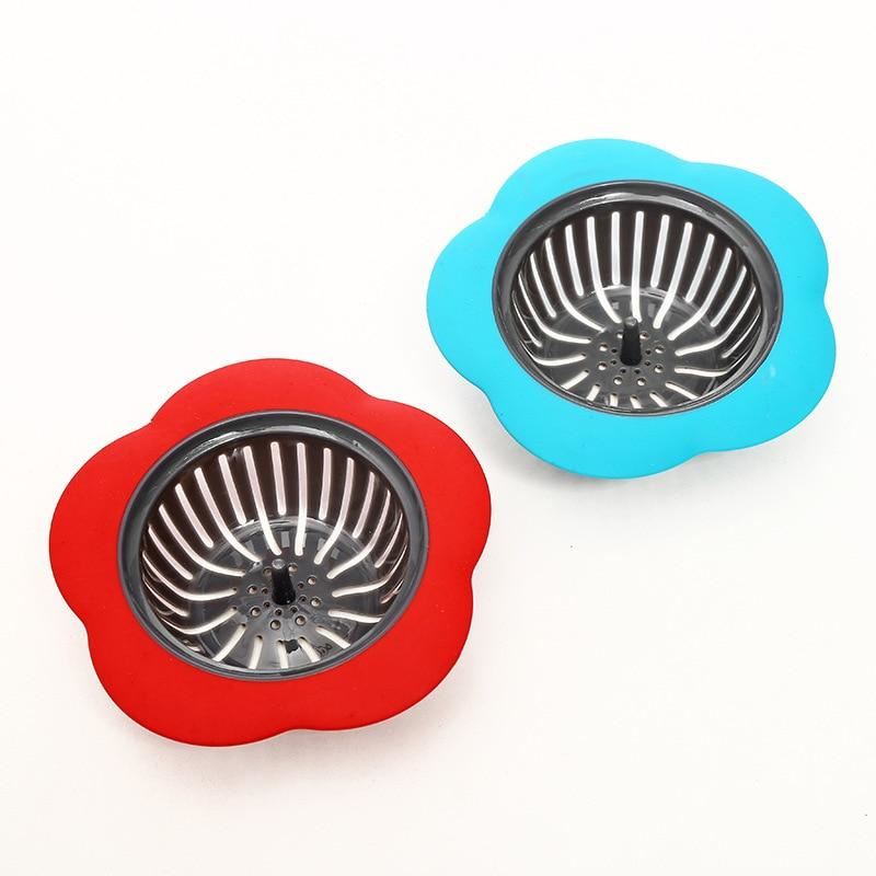 New Hot Flower Shaped Silicone TPR Kitchen Sink Strainer Bathroom Shower Drain S