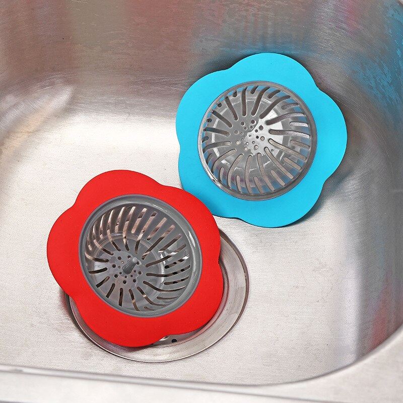 New Hot Flower Shaped Silicone TPR Kitchen Sink Strainer Bathroom Shower Drain S