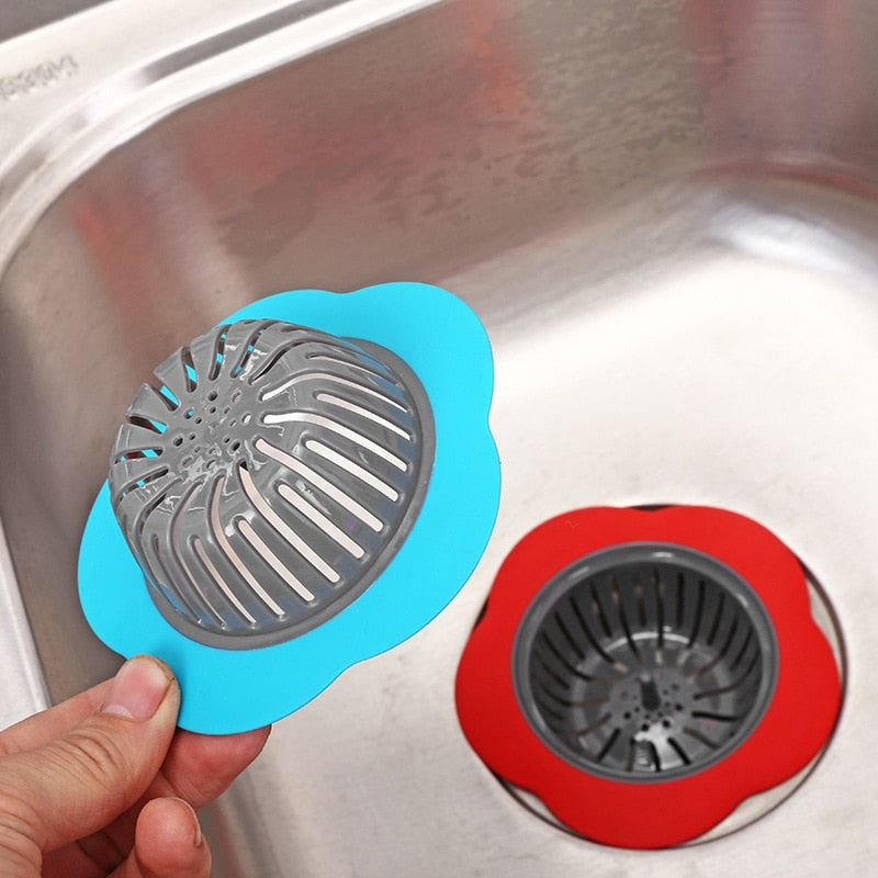 New Hot Flower Shaped Silicone TPR Kitchen Sink Strainer Bathroom Shower Drain S